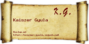 Kaiszer Gyula névjegykártya